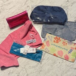 Accessory Bundle Pouches Headband Turbie Twist Cosmetic Case